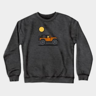 Orange 4x4 with Dog Rider Crewneck Sweatshirt